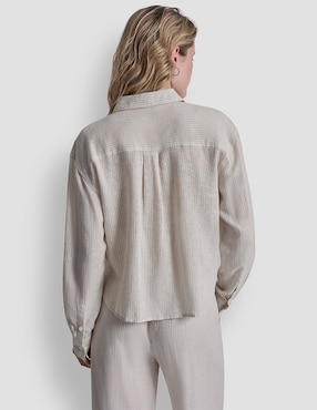 Blusa camisera Dkny Jeans manga larga para mujer