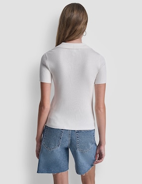 Top Dkny Jeans cuello camisero