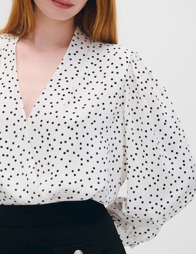 Blusa envolvente Julio Azur manga larga para mujer