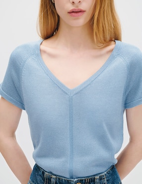 Blusa Julio Azur manga corta para mujer