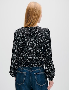 Blusa envolvente Julio Azur manga larga para mujer