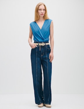 Blusa envolvente Julio Azur sin manga para mujer
