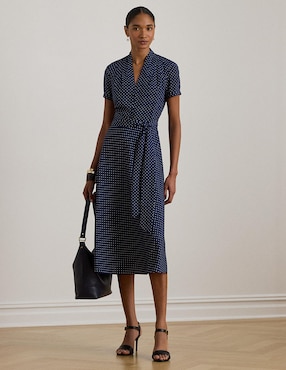 Vestido midi casual Lauren Petite para mujer