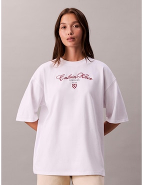Playera manga corta Calvin Klein cuello redondo para mujer