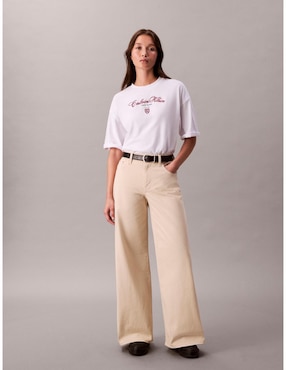 Playera manga corta Calvin Klein cuello redondo para mujer