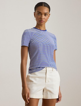 Blusa Lauren Petite manga corta para mujer