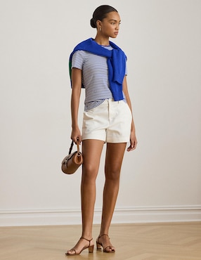 Blusa Lauren Petite manga corta para mujer
