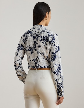 Blusa camisera Lauren Ralph Lauren manga larga para mujer