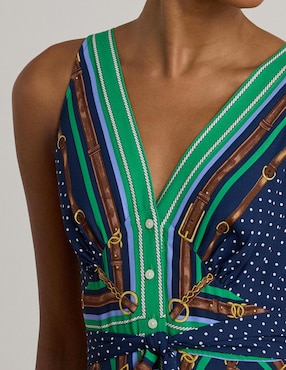 Vestido largo de fiesta Lauren Ralph Lauren escote V