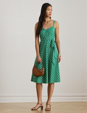 Vestido a la rodilla de fiesta Lauren Ralph Lauren escote v