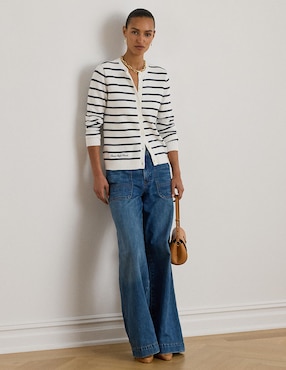 Suéter Lauren Ralph Lauren cuello con botón para mujer
