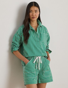 Blusa camisera Lauren Ralph Lauren manga larga para mujer
