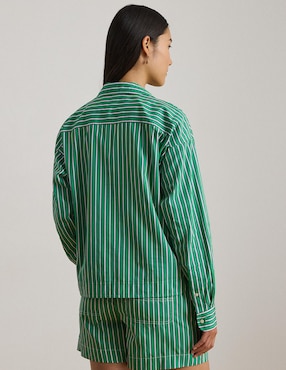 Blusa camisera Lauren Ralph Lauren manga larga para mujer