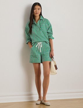 Blusa camisera Lauren Ralph Lauren manga larga para mujer