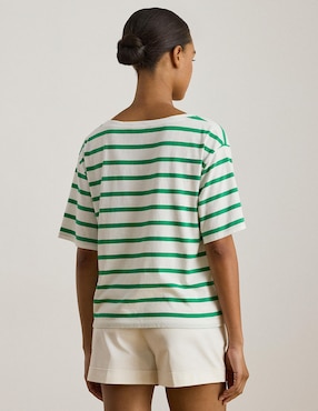 Blusa Lauren Petite manga al codo para mujer