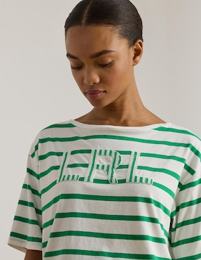 Blusa Lauren Petite manga al codo para mujer