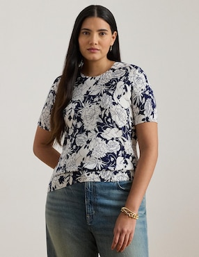 Blusa Lauren Plus manga corta para mujer