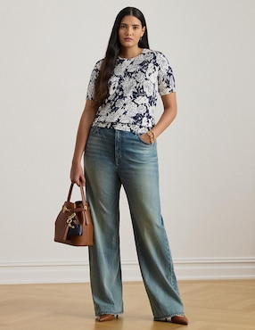 Blusa Lauren Plus manga corta para mujer