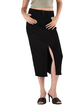 Falda midi Guess de algodón a la cintura