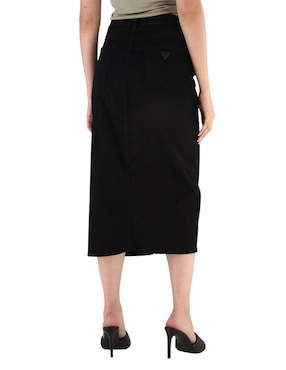 Falda midi Guess de algodón a la cintura