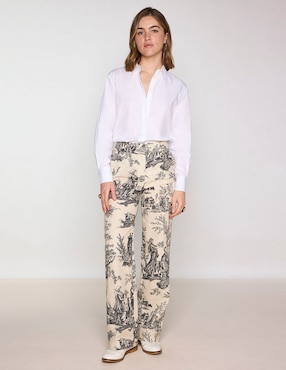 Blusa camisera Maison 123 manga larga para mujer