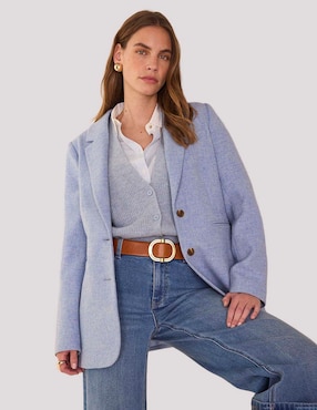 Blusa camisera Maison 123 manga larga para mujer