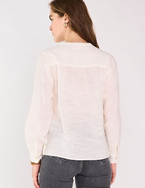 Blusa camisera Maison 123 manga larga para mujer