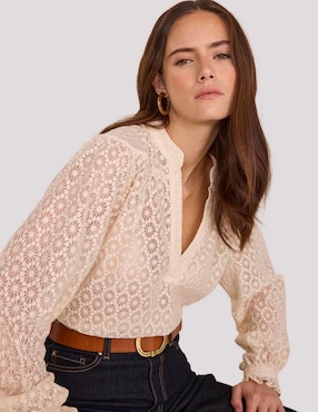 Blusa Maison 123 manga larga para mujer