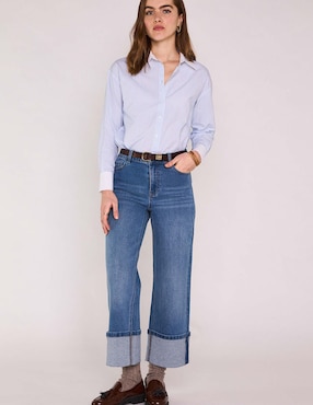 Jeans relaxed wide leg cintura Maison 123 para mujer