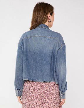 Blusa camisera Maison 123 manga larga para mujer