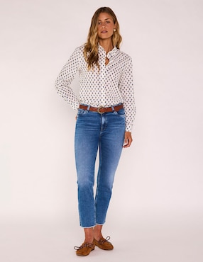 Blusa camisera Maison 123 manga larga para mujer