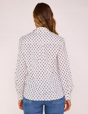Blusa camisera Maison 123 manga larga para mujer