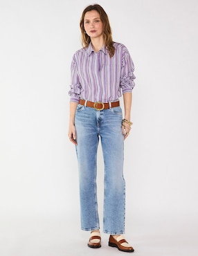 Blusa camisera Maison 123 manga larga para mujer