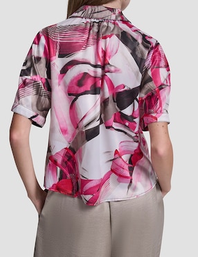 Blusa camisera Dkny manga corta para mujer