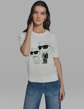 Blusa Karl Lagerfeld Paris manga corta para mujer