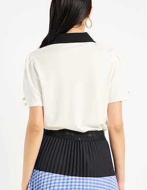 Blusa camisera Karl Lagerfeld Paris manga corta para mujer