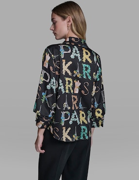 Blusa Karl Lagerfeld Paris manga 3/4 para mujer