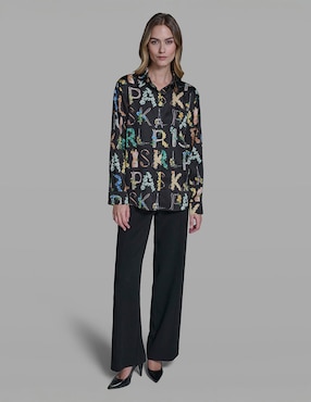 Blusa Karl Lagerfeld Paris manga larga para mujer