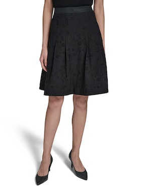 Falda a la rodilla Karl Lagerfeld Paris de algodón a la cintura