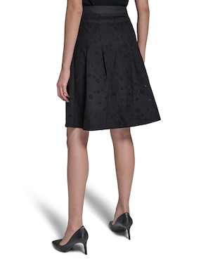 Falda a la rodilla Karl Lagerfeld Paris de algodón a la cintura