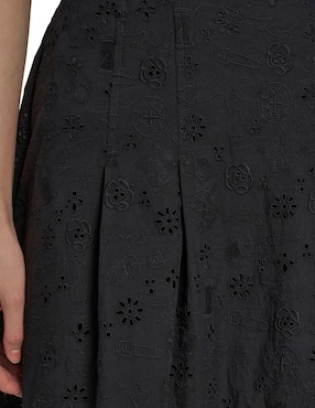Falda a la rodilla Karl Lagerfeld Paris de algodón a la cintura