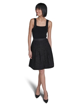 Falda a la rodilla Karl Lagerfeld Paris de algodón a la cintura