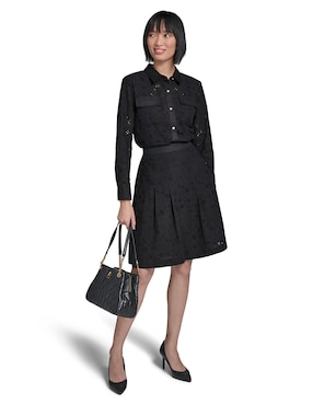Falda a la rodilla Karl Lagerfeld Paris de algodón a la cintura