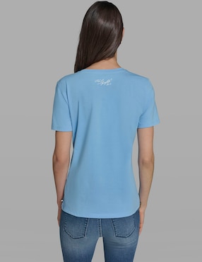 Playera manga corta Karl Lagerfeld Paris cuello redondo para mujer