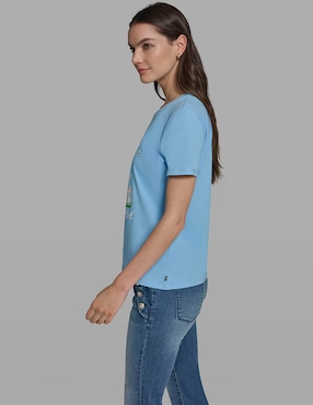 Playera manga corta Karl Lagerfeld Paris cuello redondo para mujer