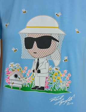 Playera manga corta Karl Lagerfeld Paris cuello redondo para mujer