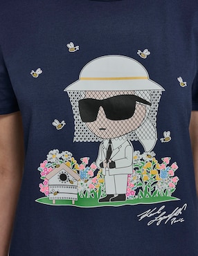 Playera manga corta Karl Lagerfeld Paris cuello redondo para mujer
