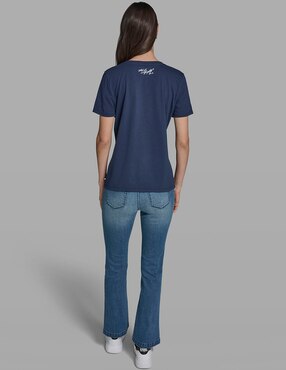 Playera manga corta Karl Lagerfeld Paris cuello redondo para mujer
