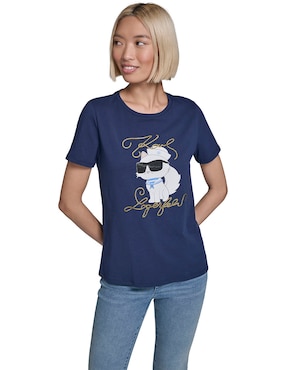 Playera manga corta Karl lagerfeld Paris cuello redondo para mujer