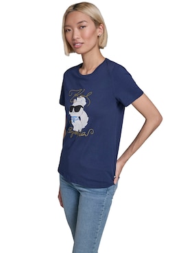 Playera manga corta Karl lagerfeld Paris cuello redondo para mujer